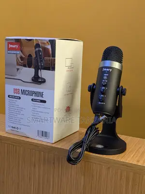 Jmary USB Microphone With Adjustable Volume, Echo Control, and Stand