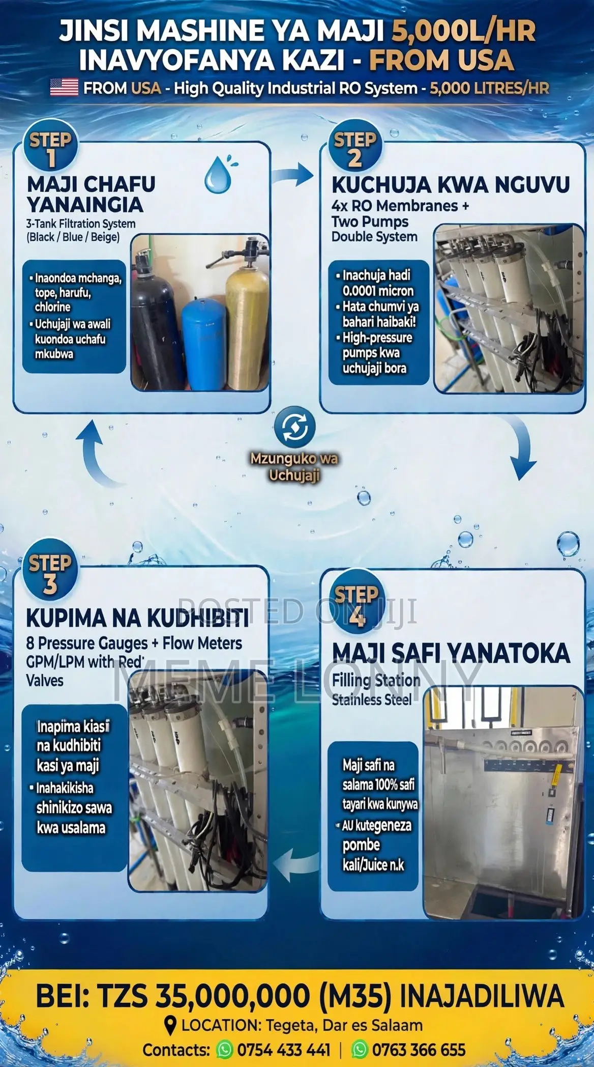 Machine Ya Kuzalisha Maji Safi Ya Kunywa Inauzwa