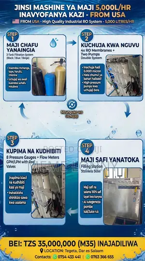 Machine Ya Kuzalisha Maji Safi Ya Kunywa Inauzwa