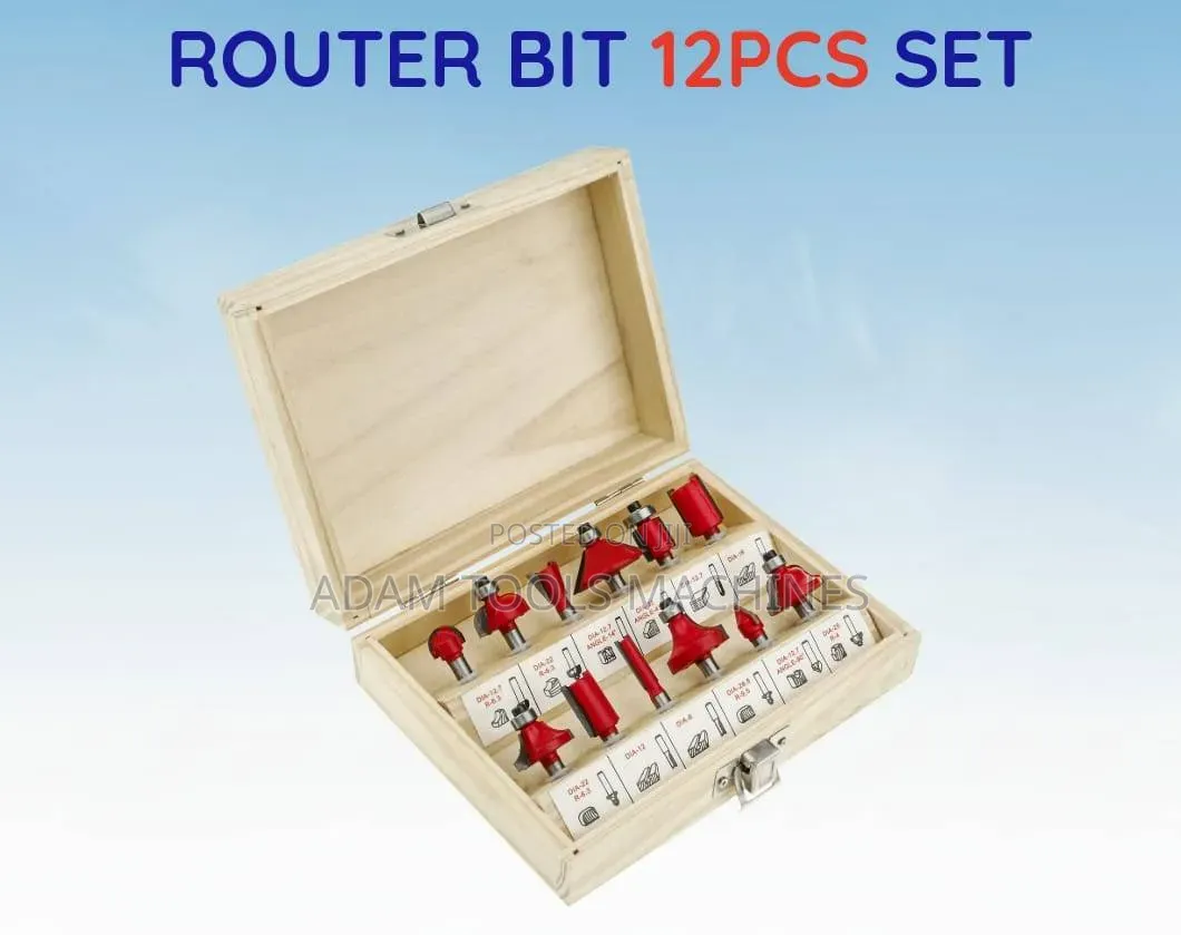 Router Bit Set PC 12 8mm