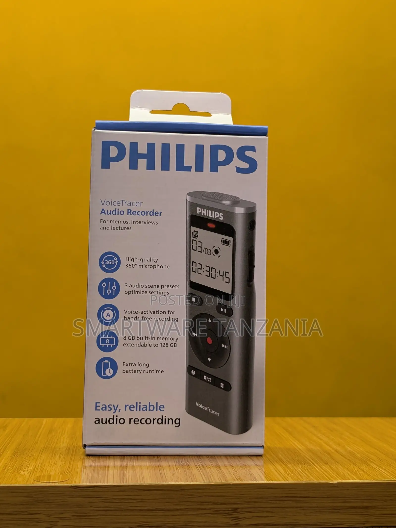 Philips VoiceTracer Audio Recorder With 8GB Memory, 360° Microphone
