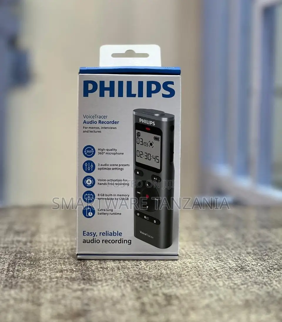 Philips DVT1170 VoiceTracer, Audio Recorder, 8GB, Micro SD Card Slot