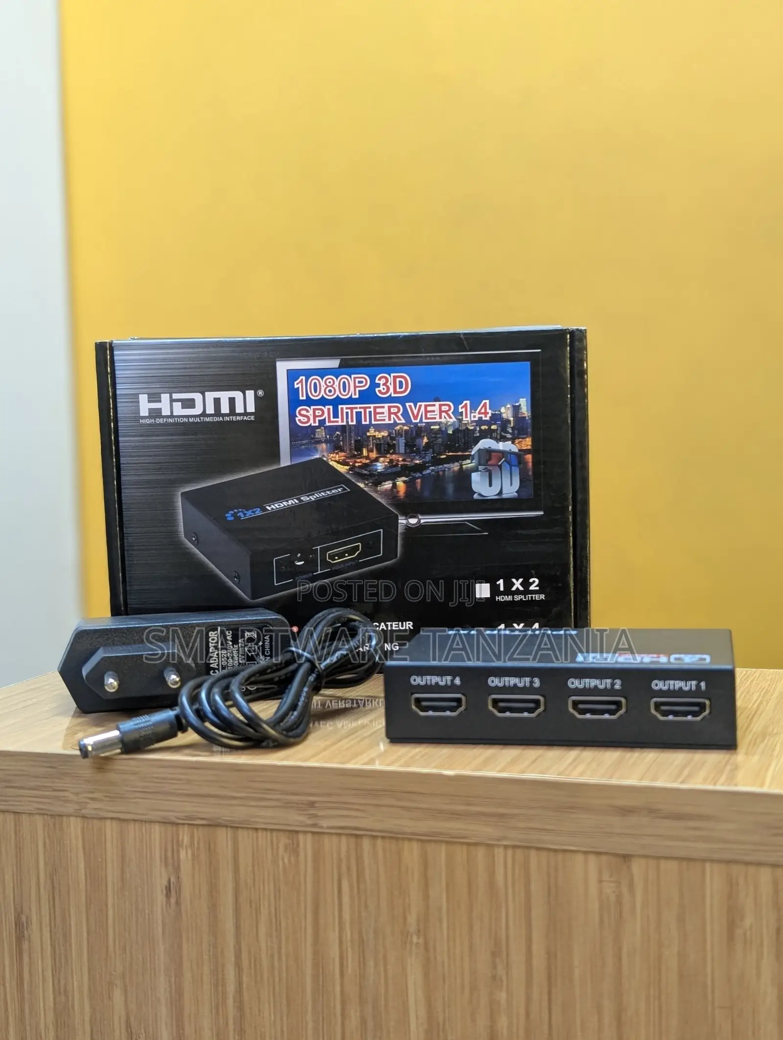 HDMI 1x4 Splitter 1080P 3D Version 1.4 With Power Adapter and Cable
