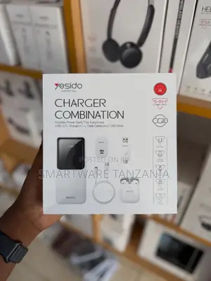 Yesido 5-in-1 Charger Combination With 10000mAh Power Bank and USB-C