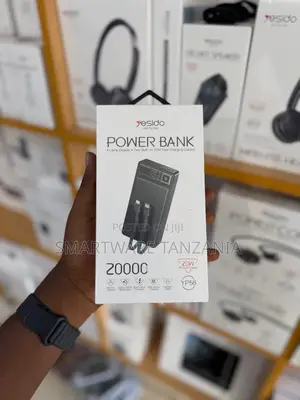 Yesido Power Bank 20000mAh With Two Built-in 20W Fast Charging Cables