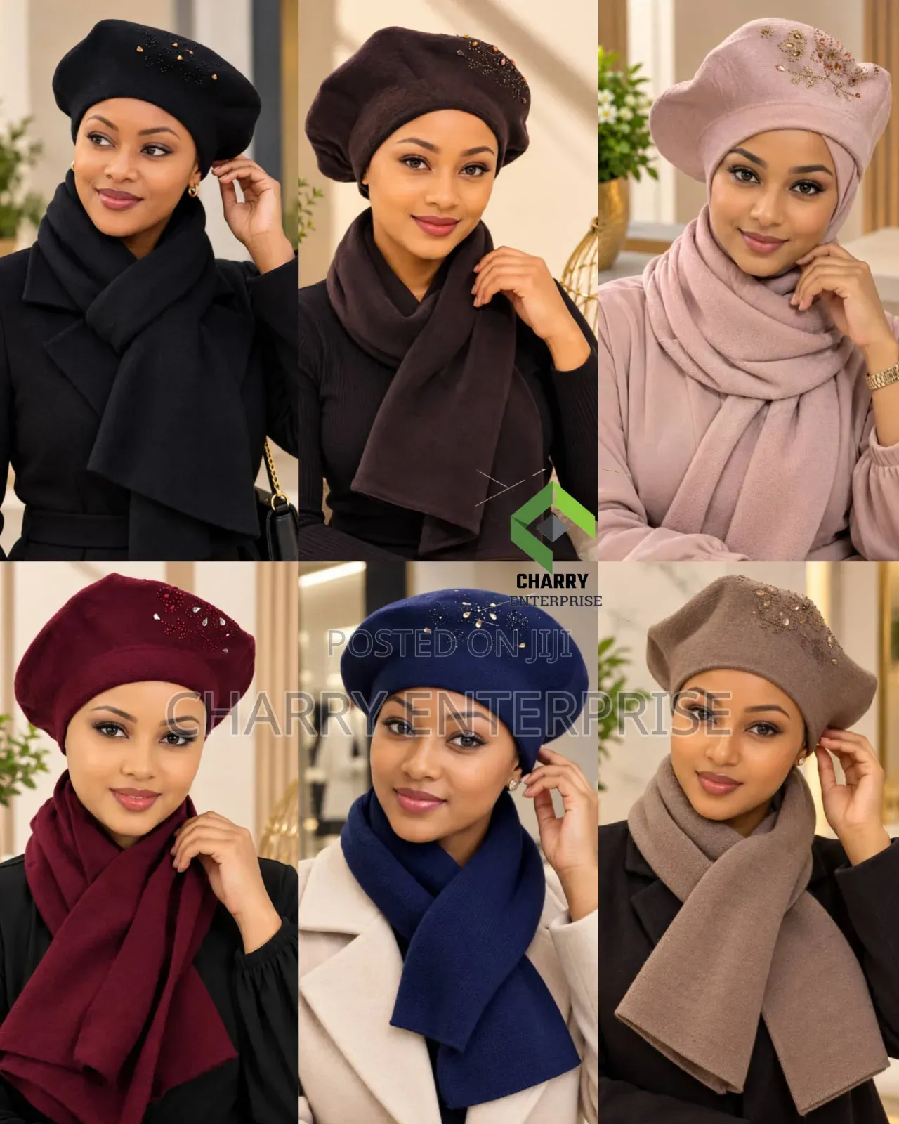 Best Style Beret and Knitted Scarf Full Set Hat & Scarf Kijuba Classic