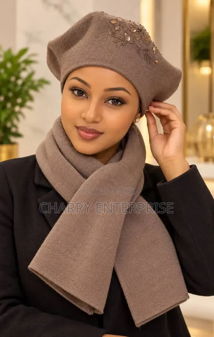 Best Style Beret and Knitted Scarf Full Set Hat & Scarf Kijuba Classic