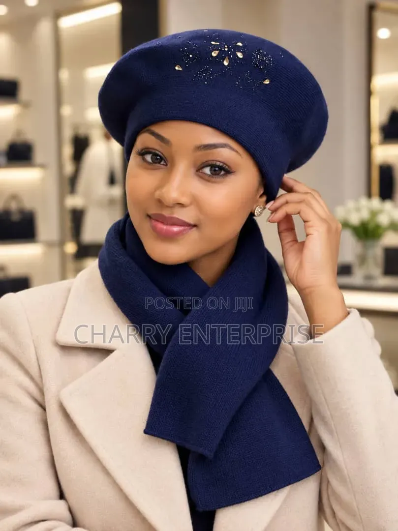Best Style Beret and Knitted Scarf Full Set Hat & Scarf Kijuba Classic