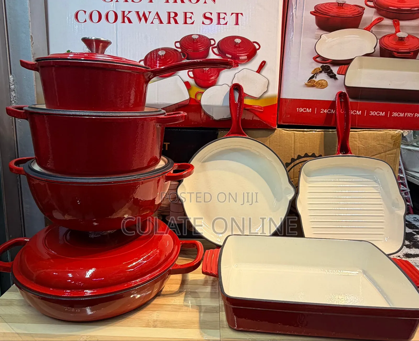 7pcs Cast Iron Non-Stick Cookware Set