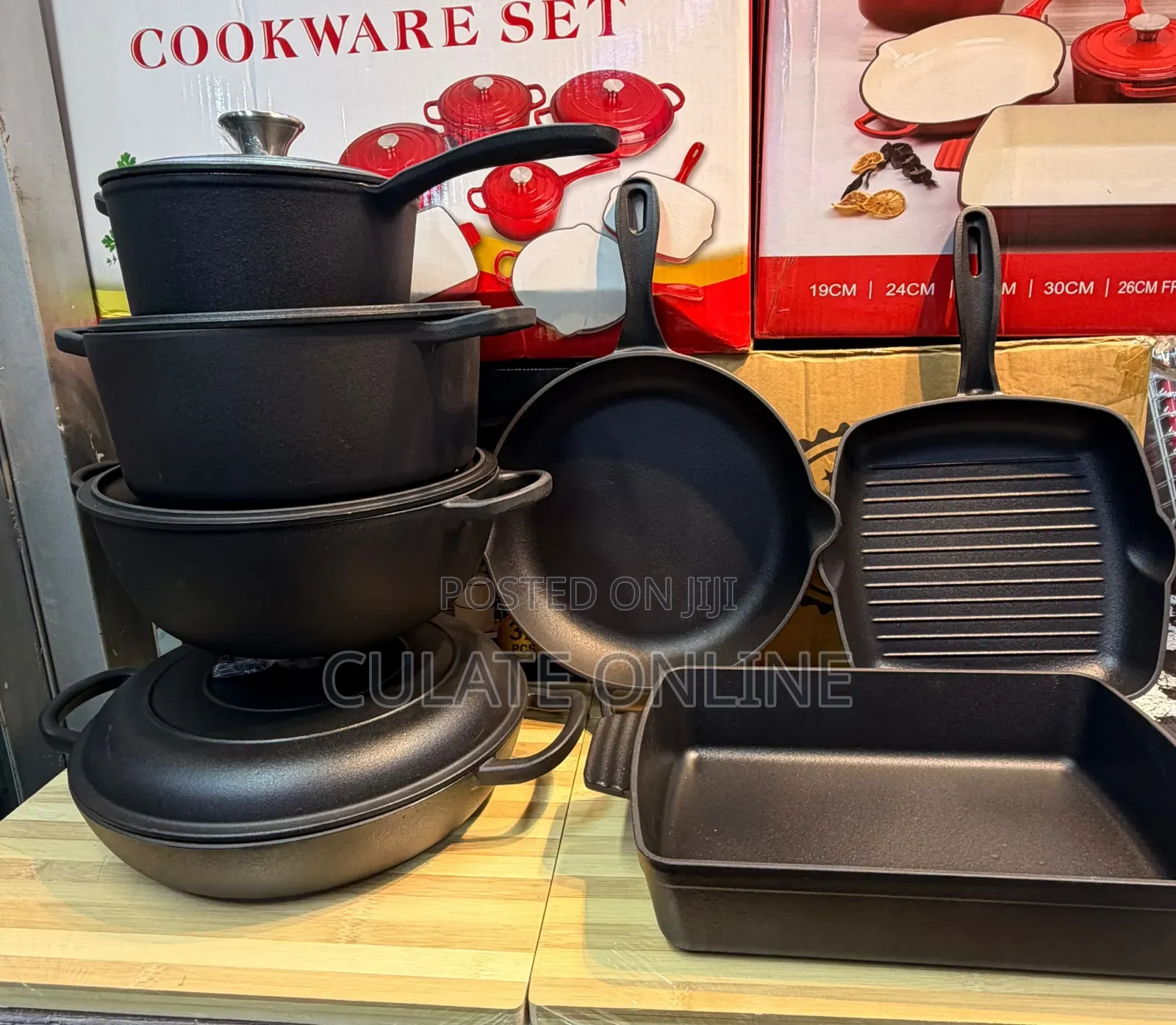 7pcs Cast Iron Non-Stick Cookware Set