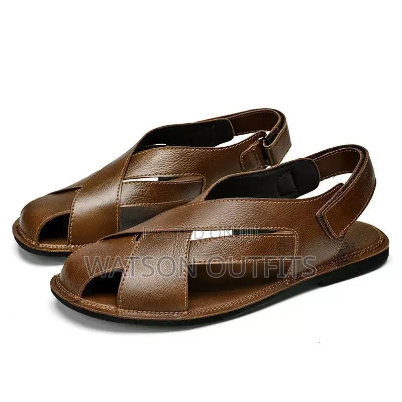 3 Colours 2 Designs Men's Leather Sandals Hot Footing
