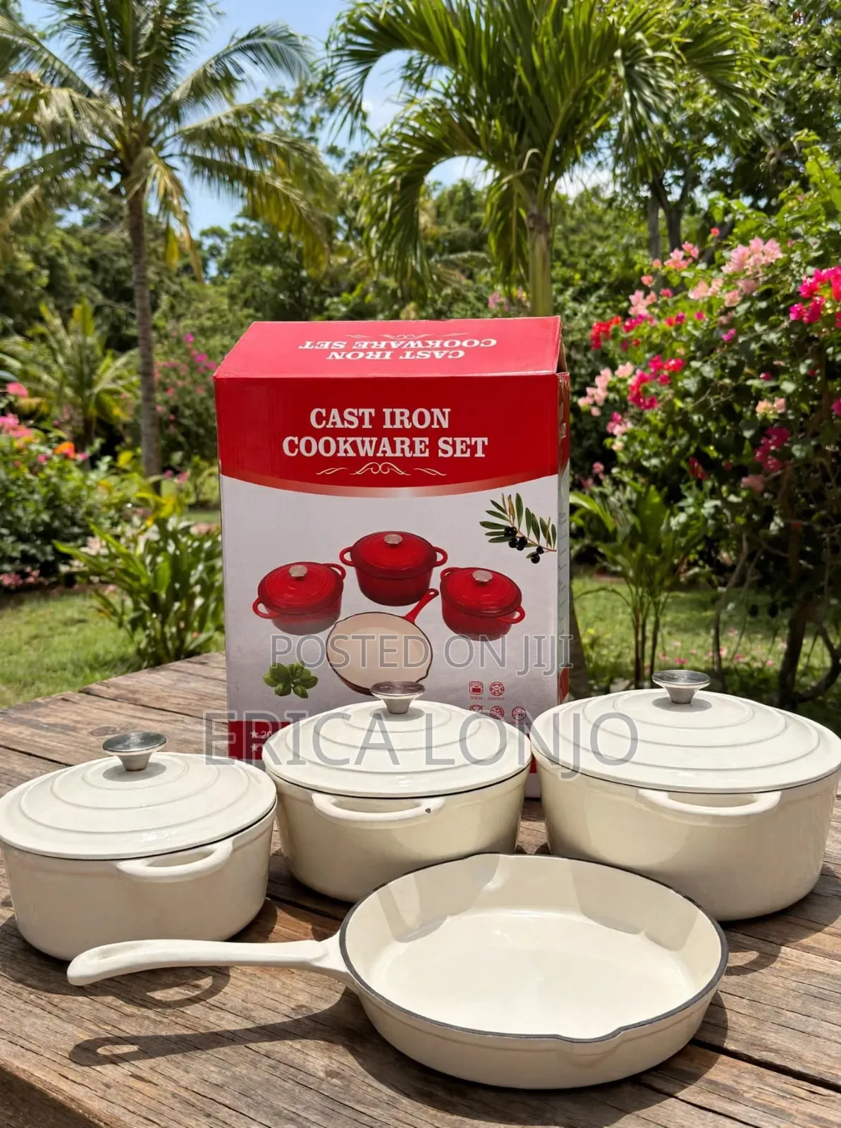 Cast Iron Cookware Set 4Pcs - Sufuria 3 Nzito + Kikaango 1