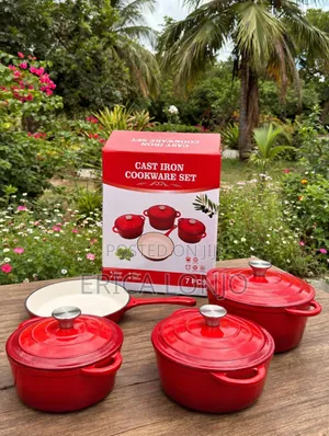 Cast Iron Cookware Set 4Pcs - Sufuria 3 Nzito + Kikaango 1