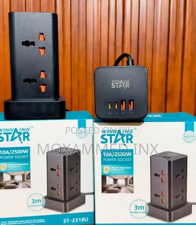 Winning Star ST-2318U Power Socket Tower and Sge Protector .With