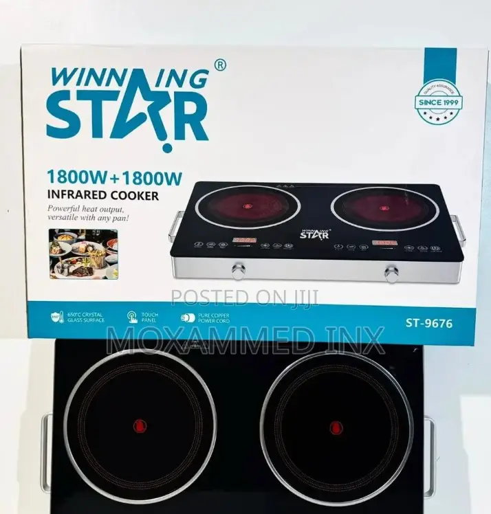 Winning Star ST-9676 Double-Burner Infrared Cooker (1800W + 1800W)