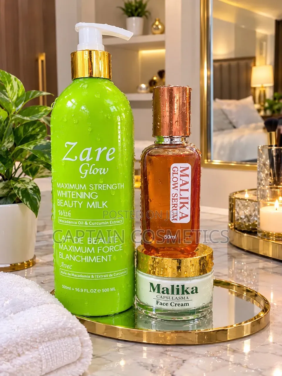 Zare Glow Beauty Milk 500ml – Macadamia Oil & Curcumin Extract