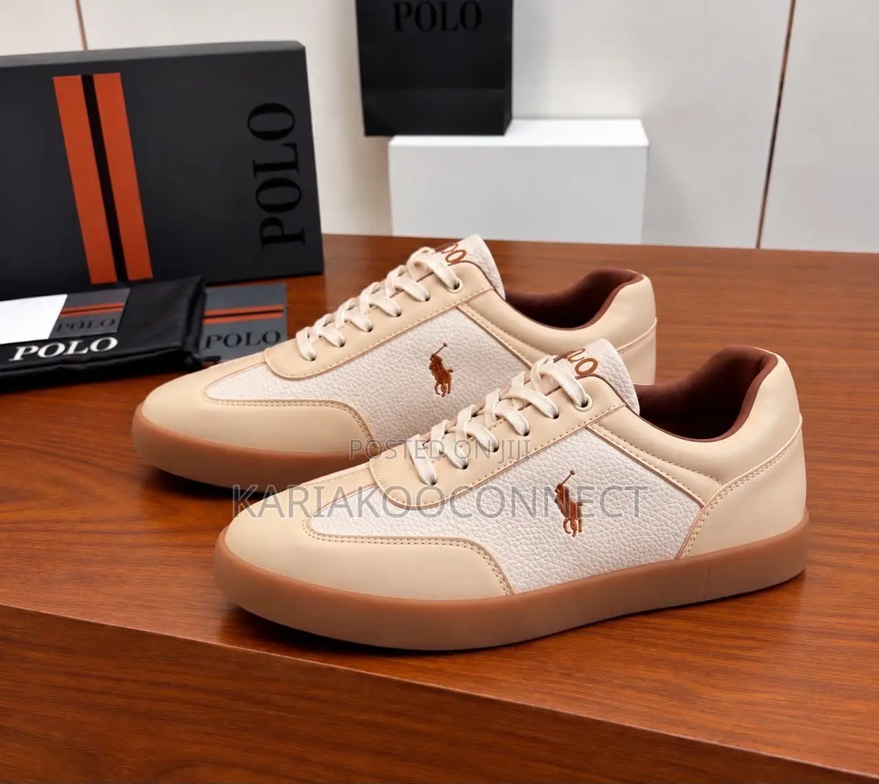 Polo Men's Leather Low-Top Sneakers