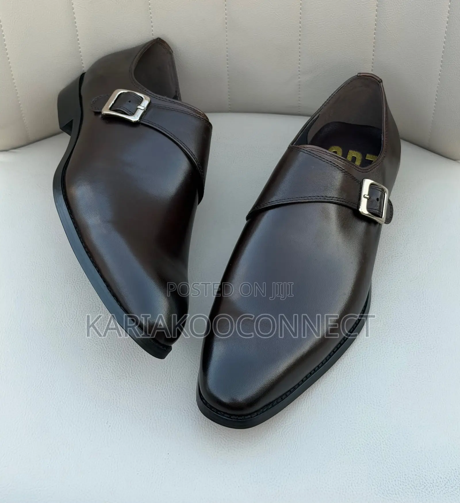CR7 Men's Leather Monk Strap Dress Shoes