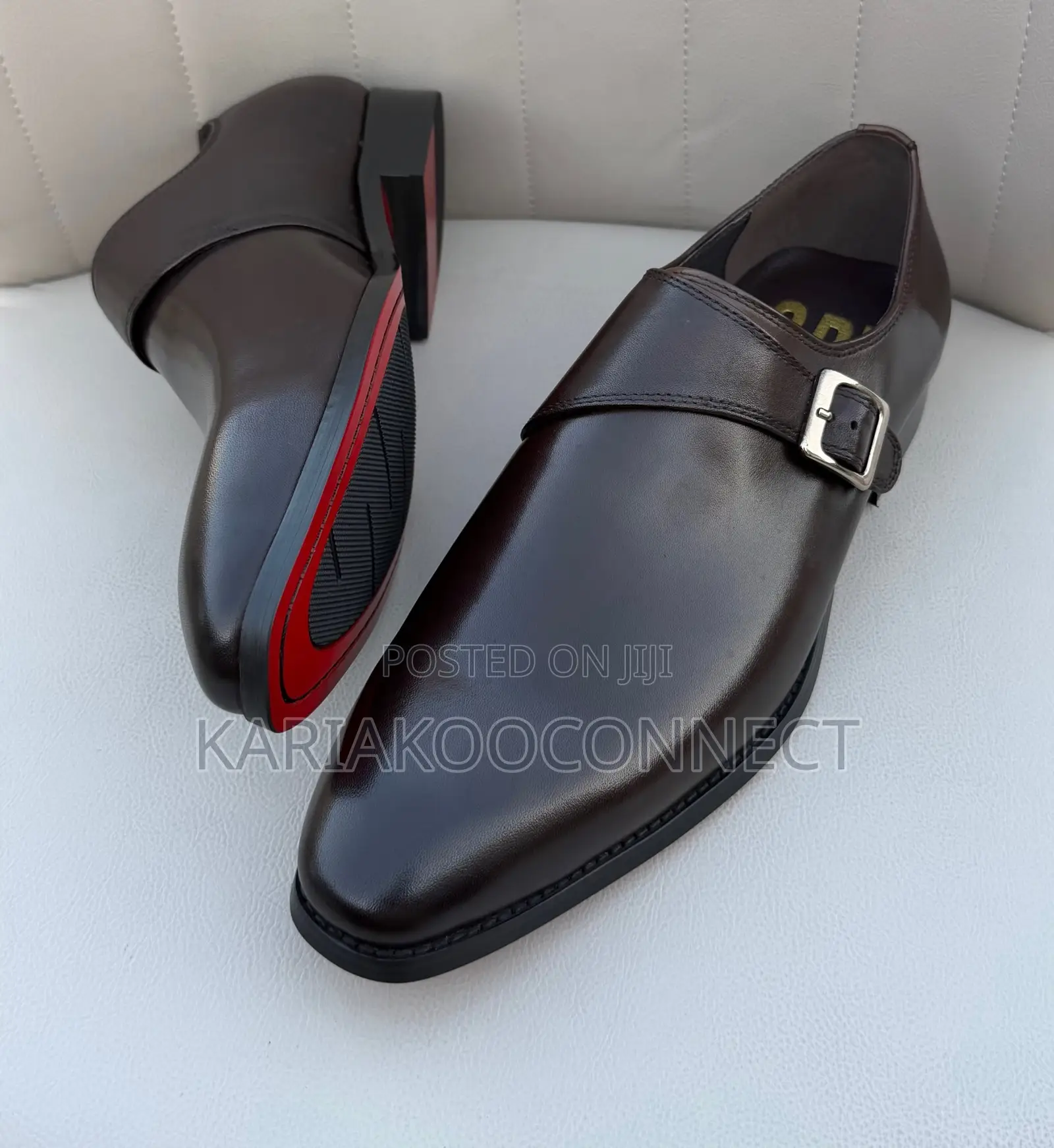 CR7 Men's Leather Monk Strap Dress Shoes