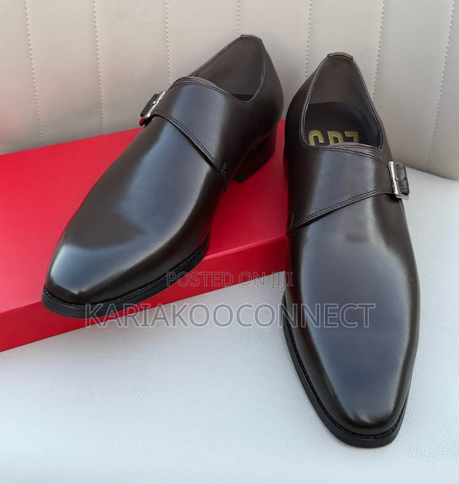 CR7 Men's Leather Monk Strap Dress Shoes