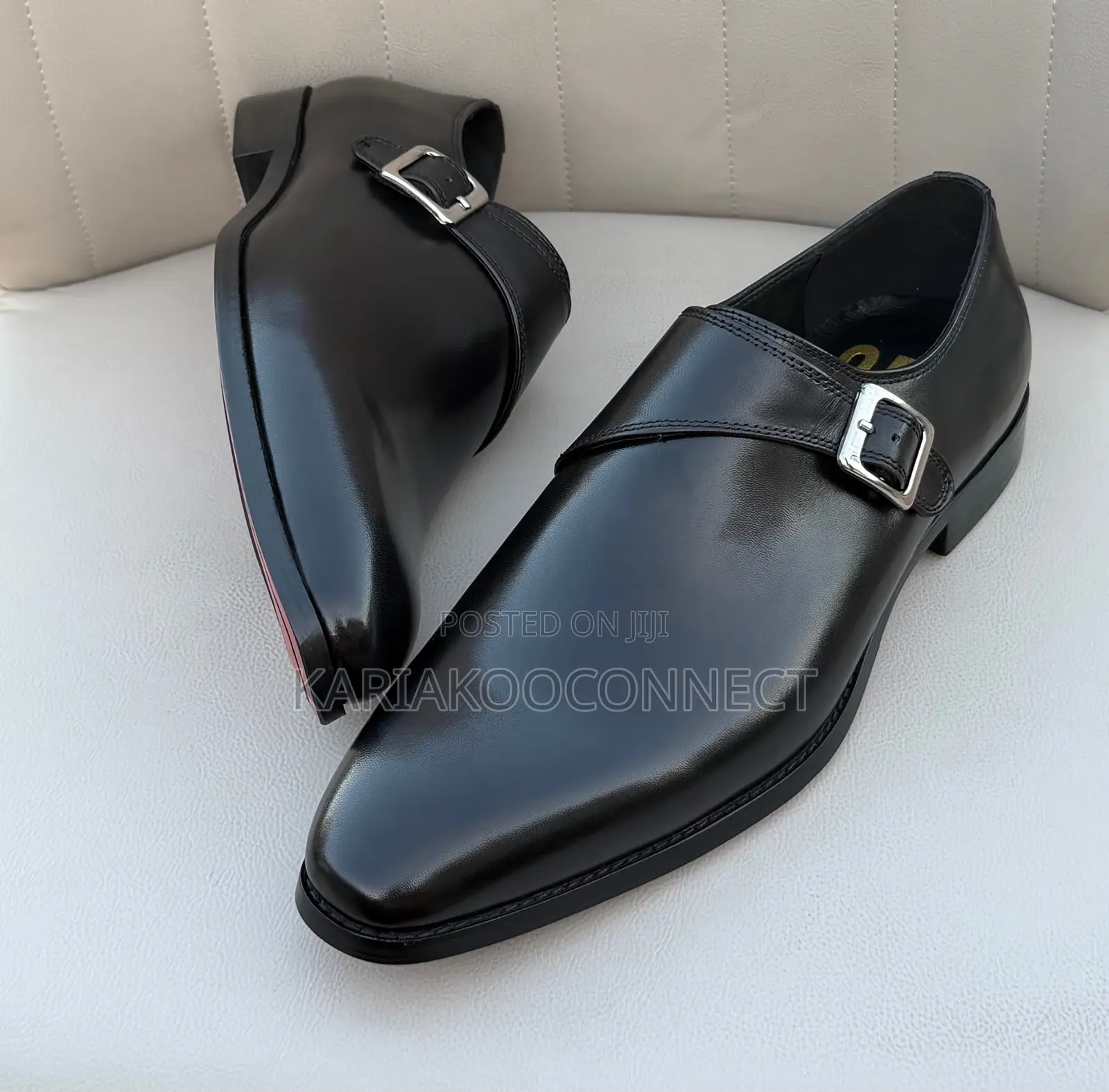 CR7 Men's Leather Monk Strap Dress Shoes