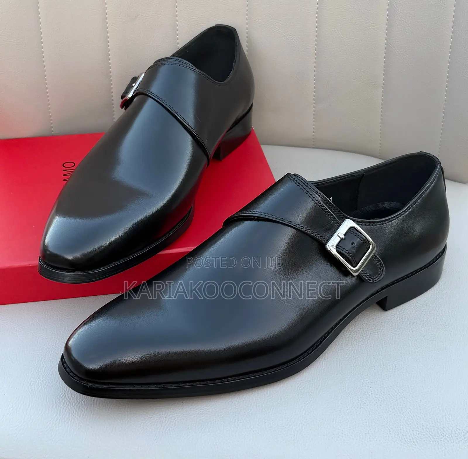 CR7 Men's Leather Monk Strap Dress Shoes