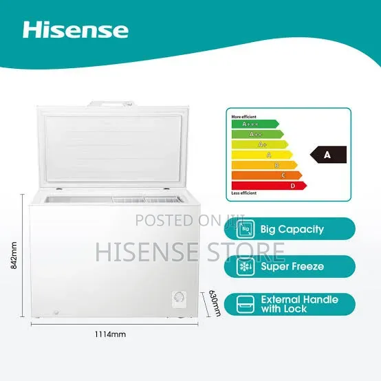 Hisense 297L Single Door Chest Freezer | Frost | White | H399CF