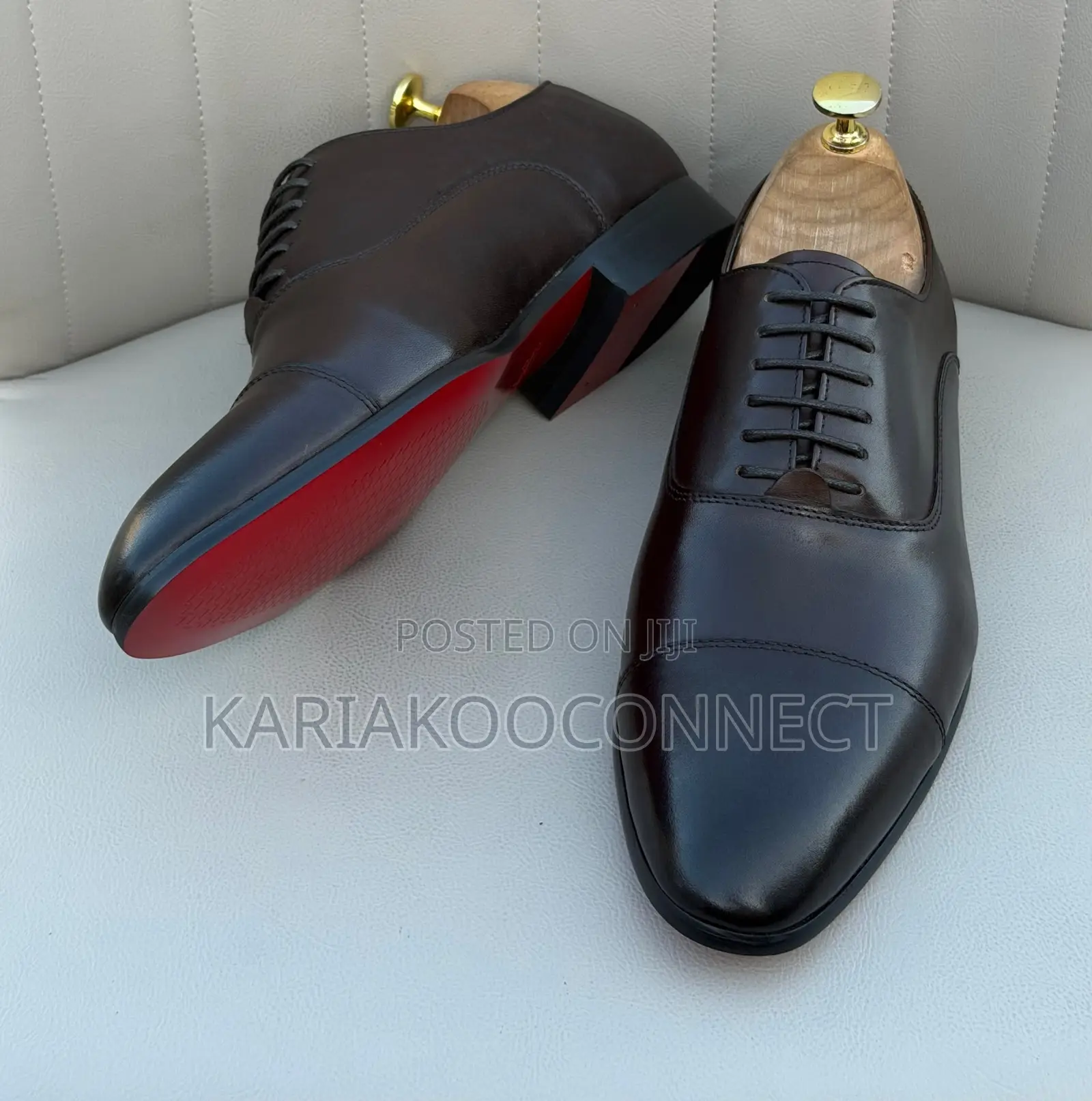 Christian Louboutin Men's Leather Cap-Toe Oxford Shoes