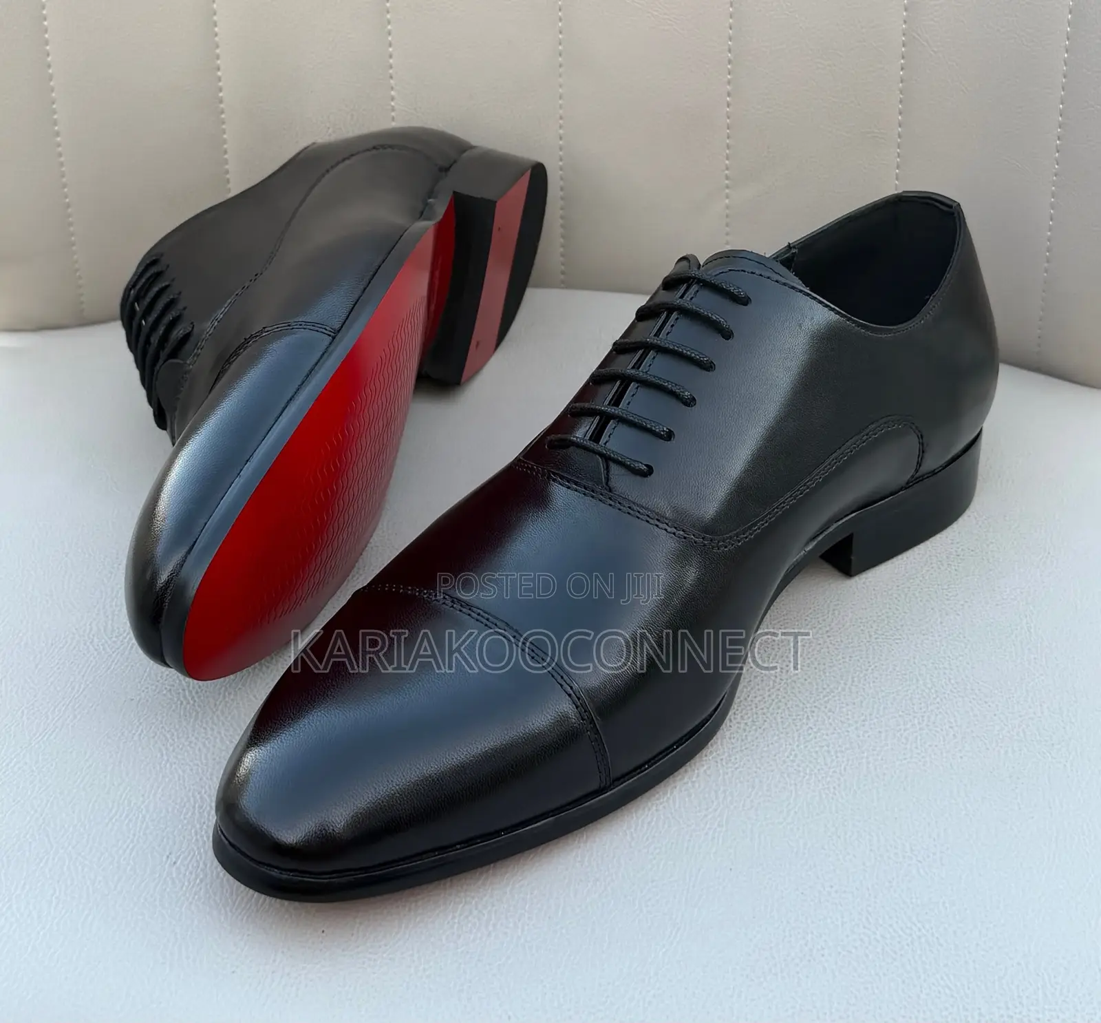 Christian Louboutin Men's Leather Cap-Toe Oxford Shoes
