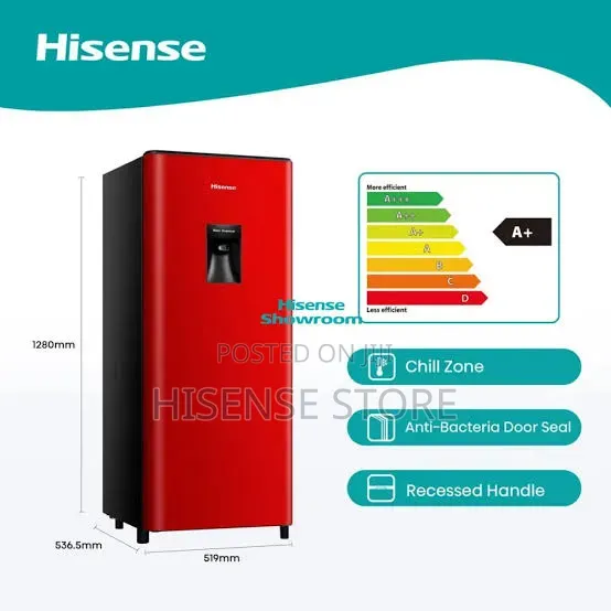 Hisense 177L Single Door Fridge + Water Dispenser | No Frost | Silver