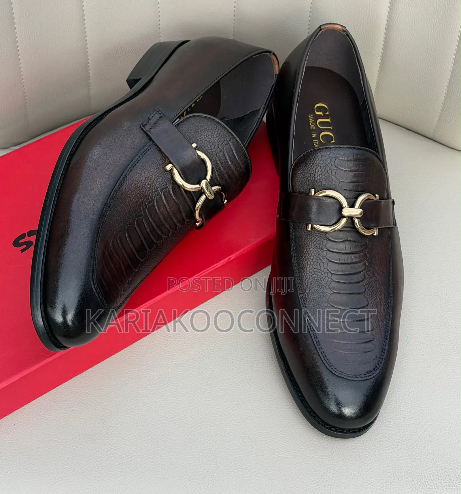 Gucci Men's Leather Horsebit Loafers