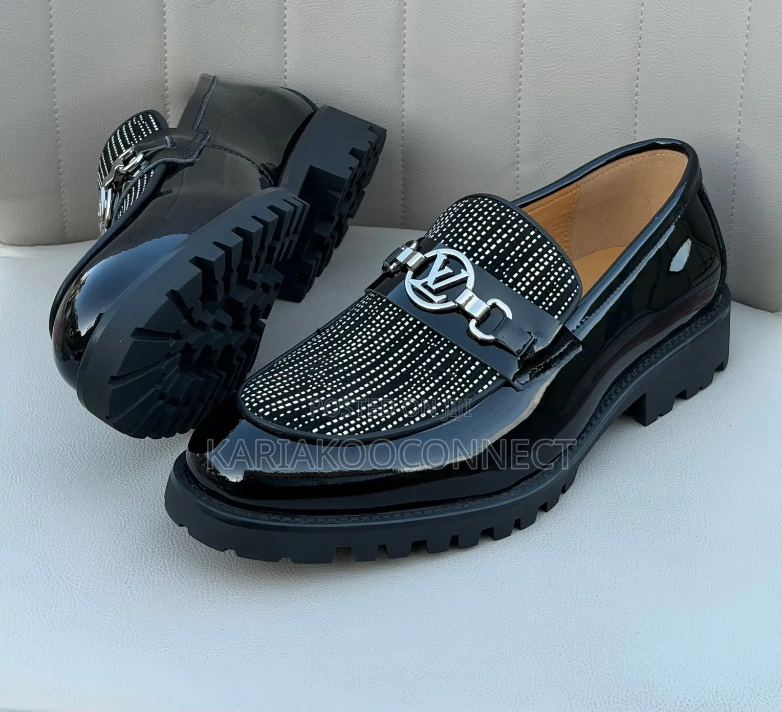 Louis Vuitton Men's Patent Leather Chunky Loafers