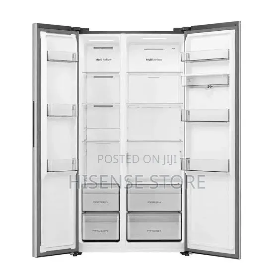 Hisense 529L Side by Side Fridge + Water Dispenser | No Frost | INOX