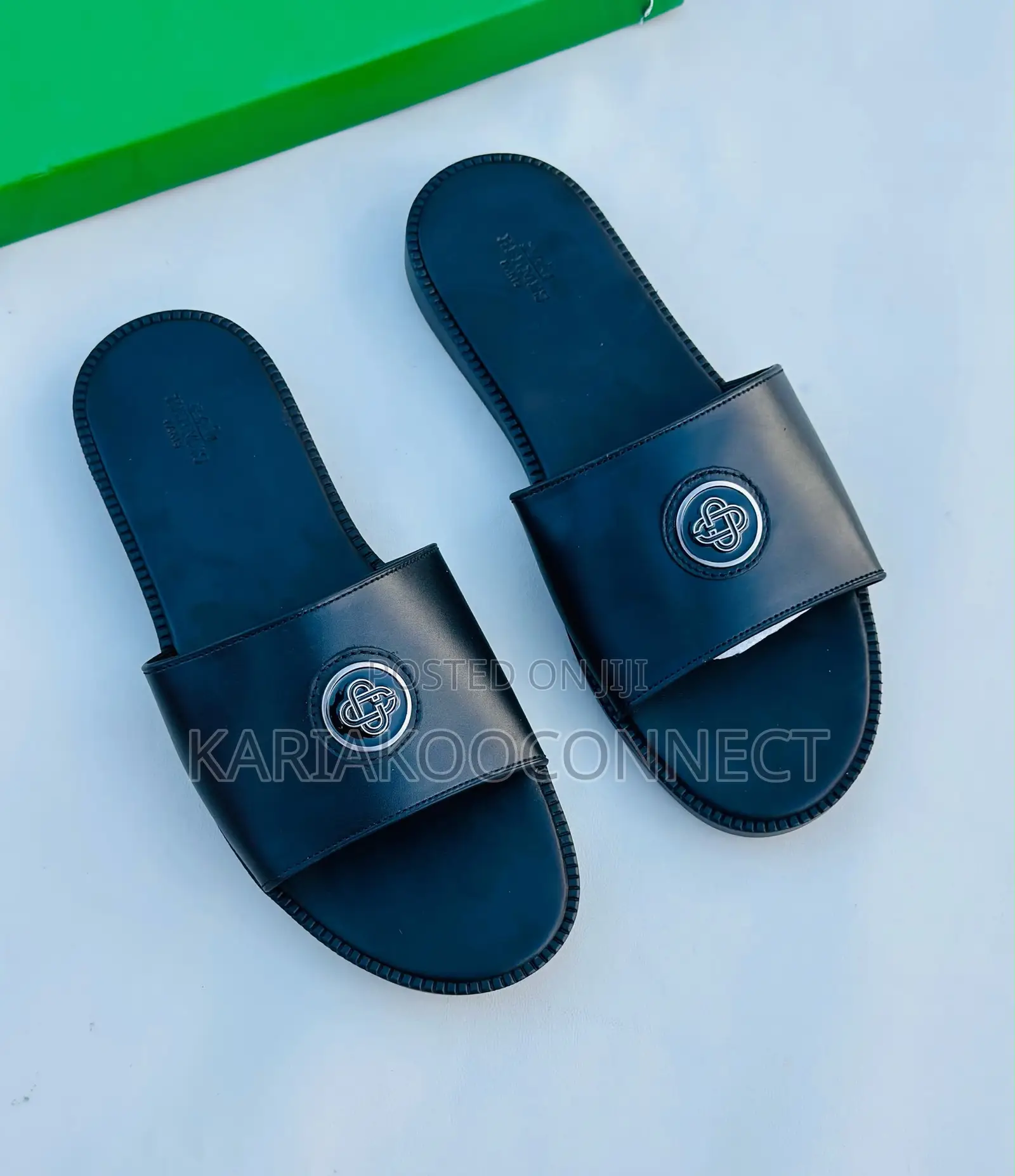 Timberland & Fendi Men's Leather Slide Sandals