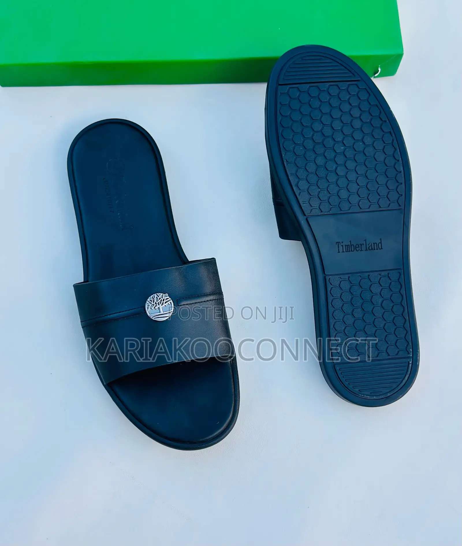 Timberland & Fendi Men's Leather Slide Sandals