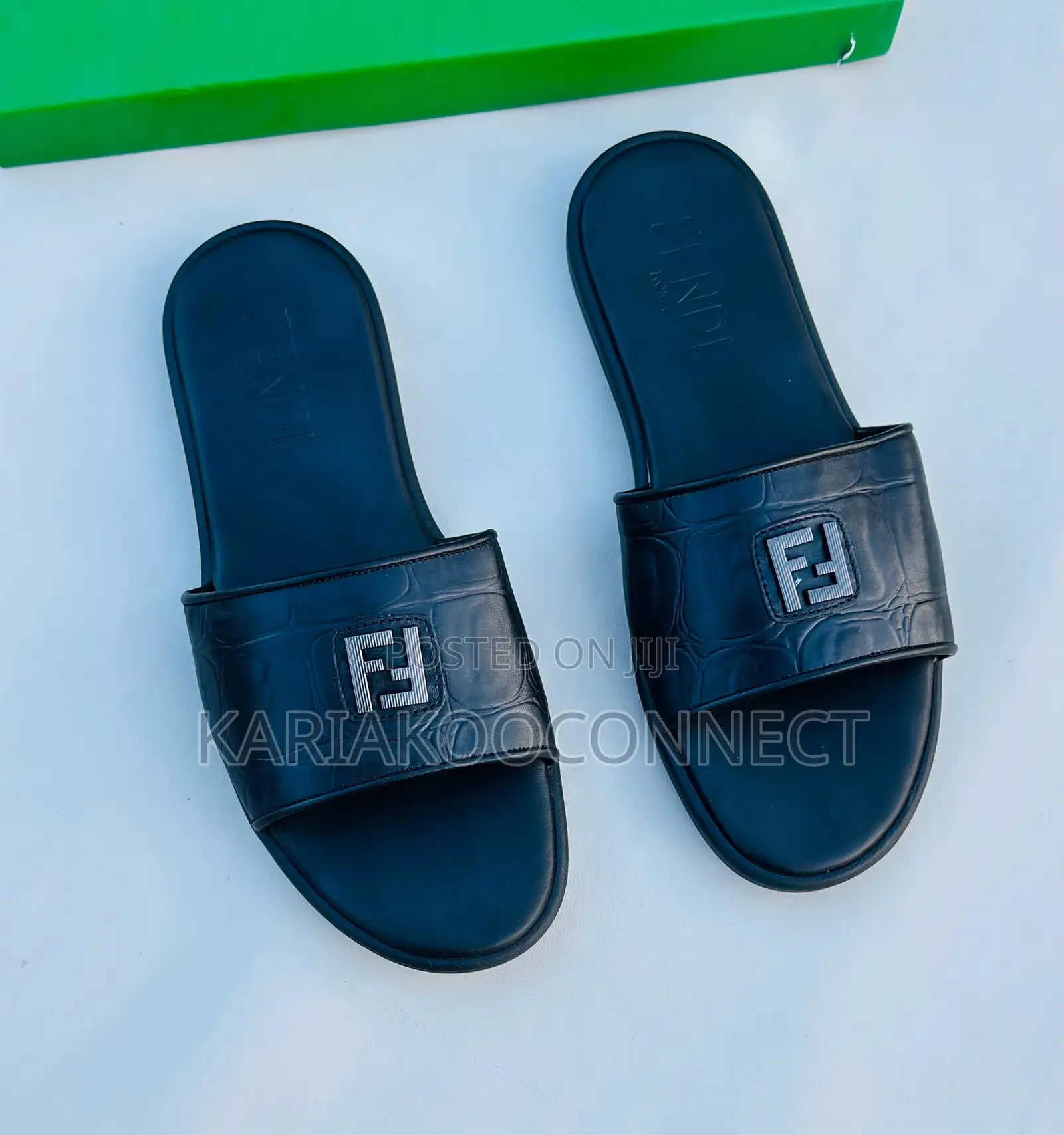 Timberland & Fendi Men's Leather Slide Sandals