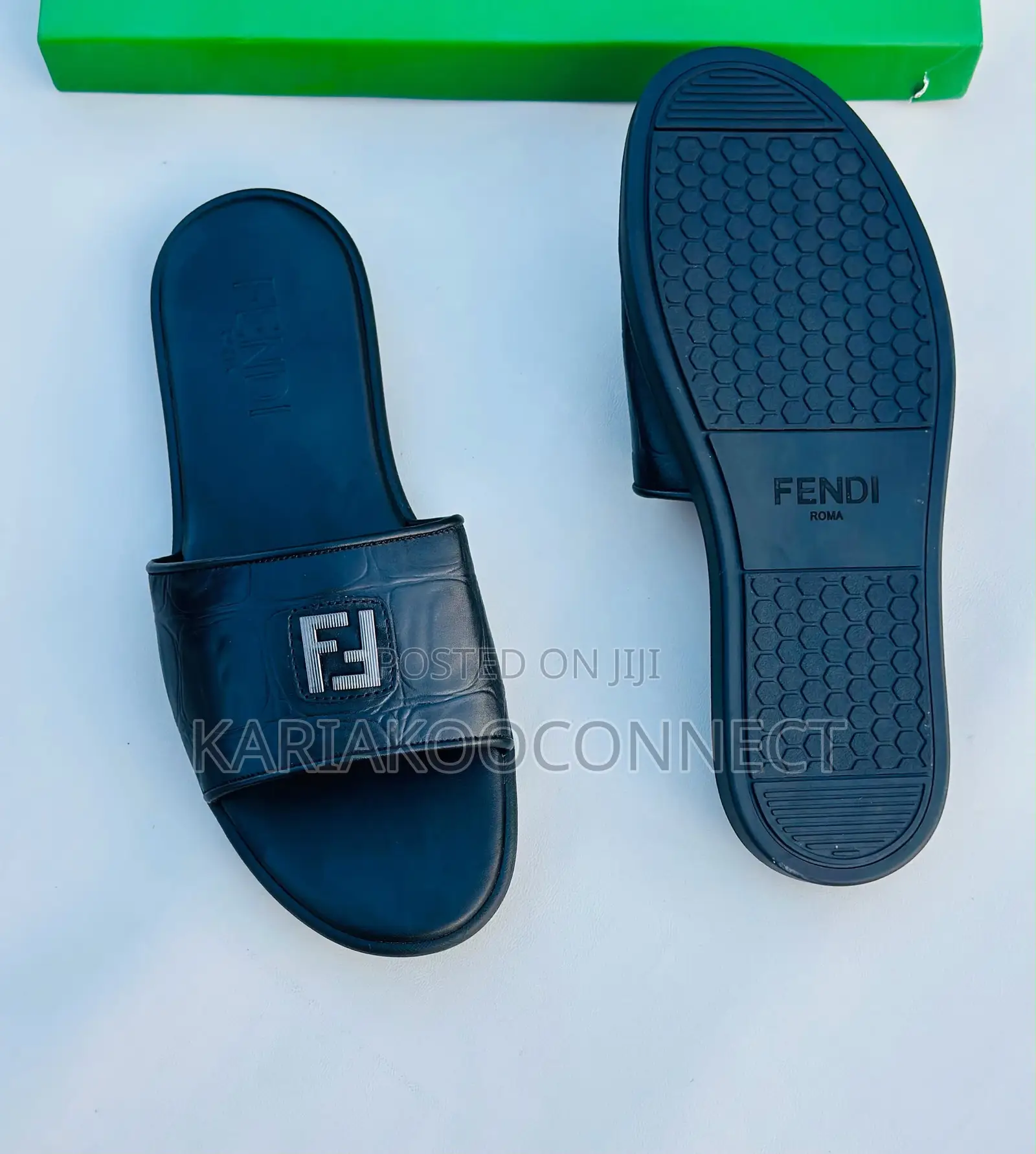 Timberland & Fendi Men's Leather Slide Sandals