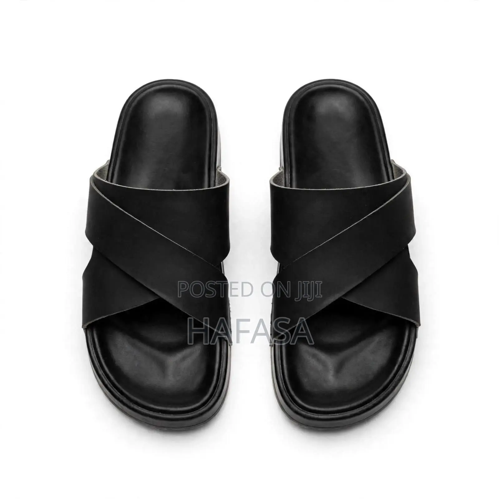 Sandals Nyeusi Classic Cross - Viatu Vya Kiume- Size 40-44 - Zanzibar