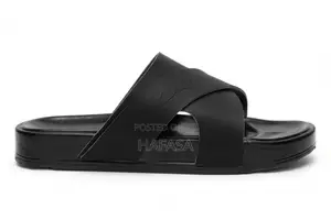 Sandals Nyeusi Classic Cross - Viatu Vya Kiume- Size 40-44 - Zanzibar