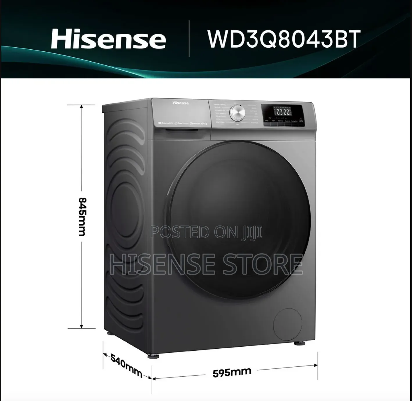 Hisense 8kg Wash & 5kg Dryer Front Load Fully Automatic Washing Machin