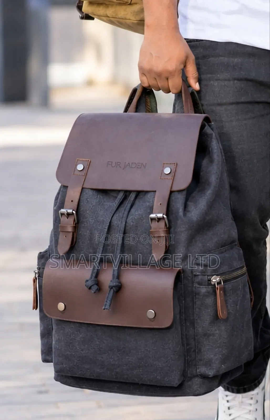 Fur Jaden Vintage Canvas & Leather Backpack
