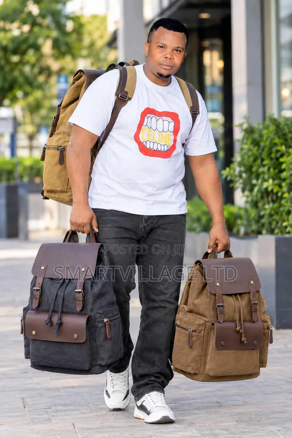 Fur Jaden Vintage Canvas & Leather Backpack