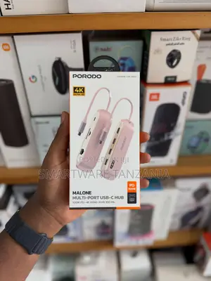 Porodo Malone Multi-Port USB-C Hub With 100W PD, 4K HDMI, RJ45 100 Mb