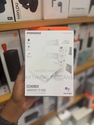 Porodo ECHBOX Android TV Box, 4K Ultra HD Streaming, USB Connectivity