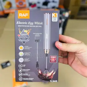 RAF Electric Egg Whisk With 8500RPM Motor, 10W Power, 3 Speed Settings