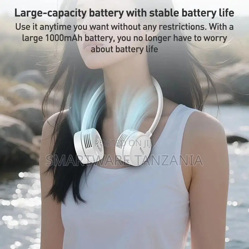 Yesido Neck Fan With 1000mAh Battery, 3.5H Runtime, Brushless Motor