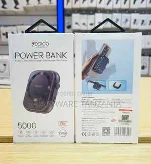 Yesido Power Bank 5000mAh USB-C 20W Quick Charge, 15W Wireless Charge