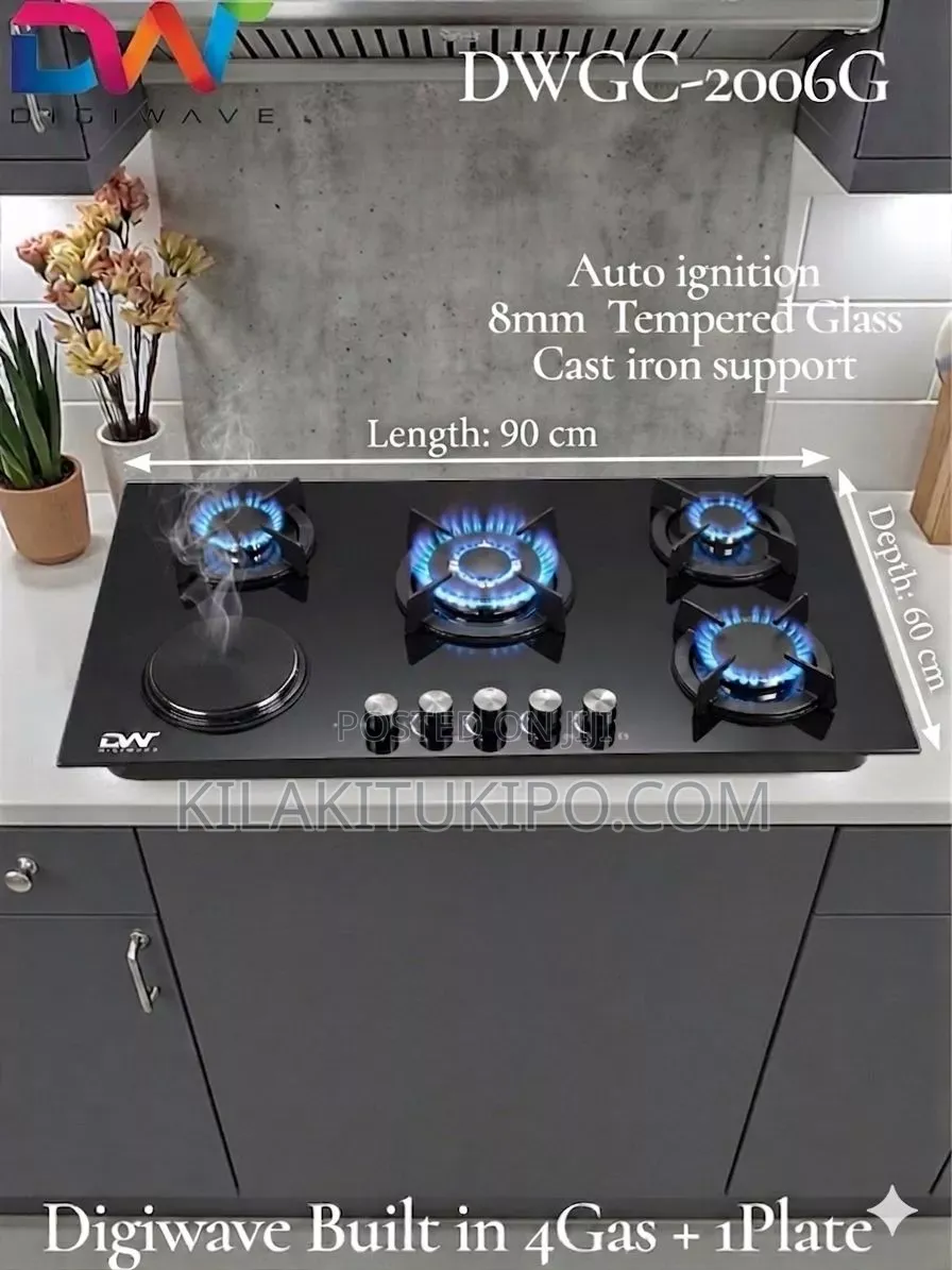 5 Plate Cooker 4 Gas, 1 Electric Digiwave