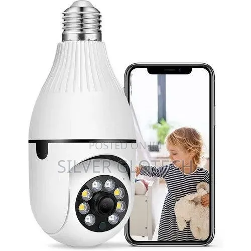 Smart Wi-Fi Bulb Security Camera With 360° Panoramic View