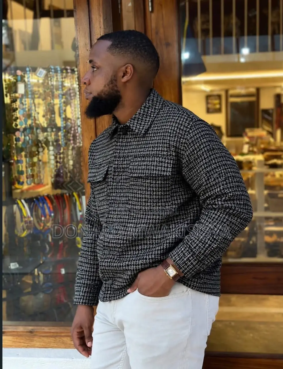 Tweed Shacket Jacket - Luxury Checked Jacket